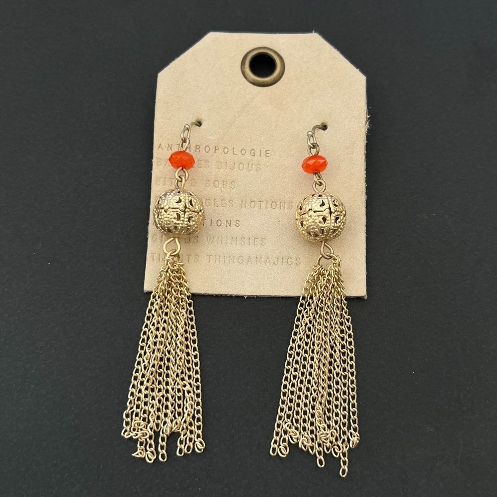 Anthropologie Chain Tassel Earrings
